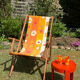Vintage "Flower Power" Deckchair – 1970s Floral Fabric