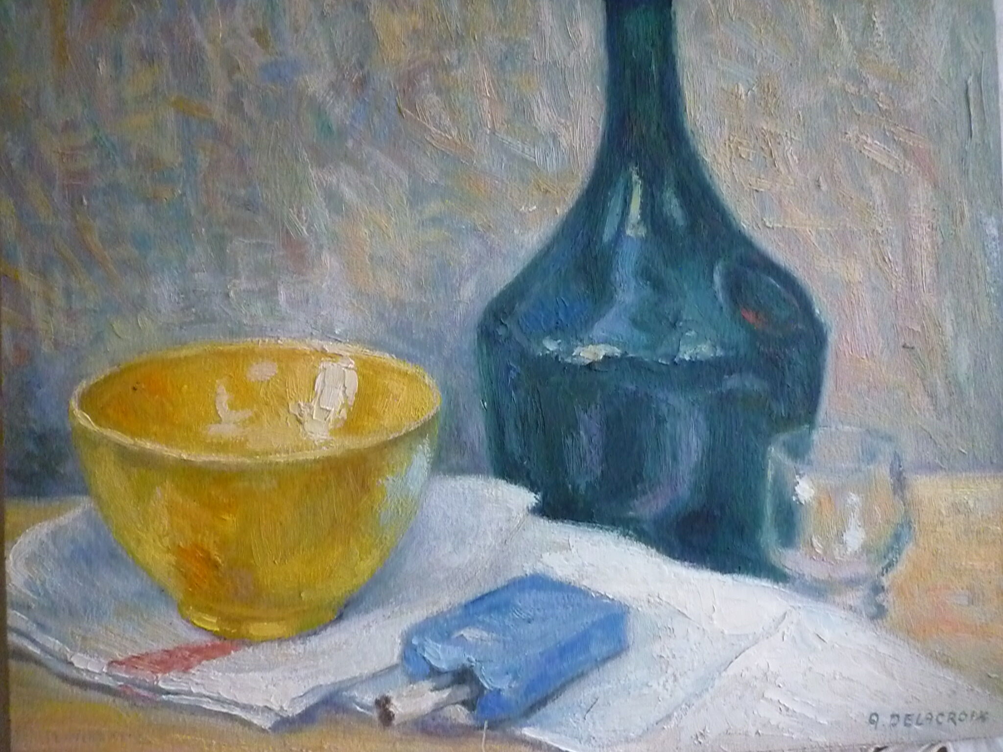 Oil painting on still life panel