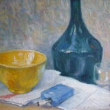 Oil painting on still life panel