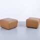 Paire de repose pieds/poufs cuir marron ds-47 de sede éditeur années 70'