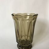 Large smoked glass vase from the 70s