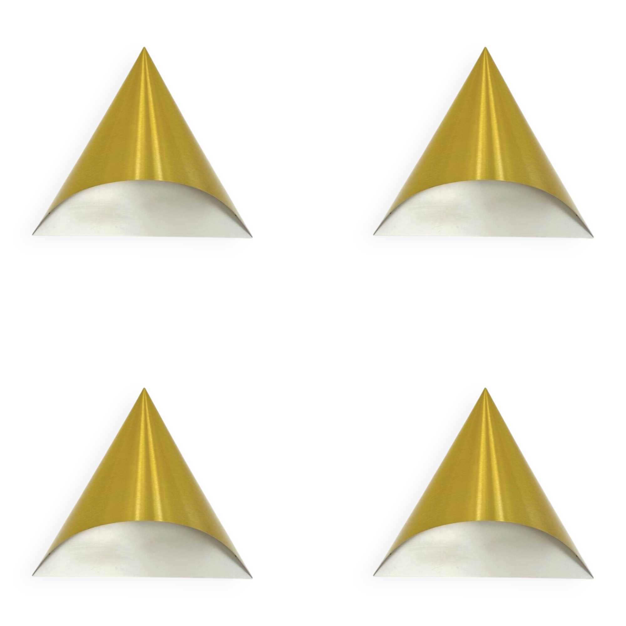 Ensemble de 4 appliques murales dorées de l'ère spatiale par Dieter Witte pour Staff