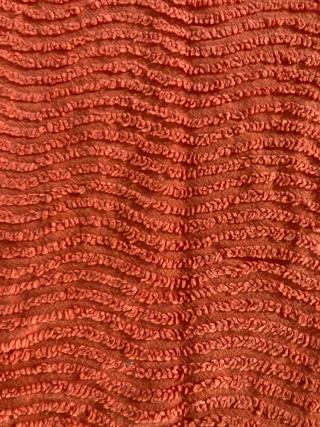 Orange chenille double bed cover