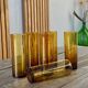 6 amber glasses
