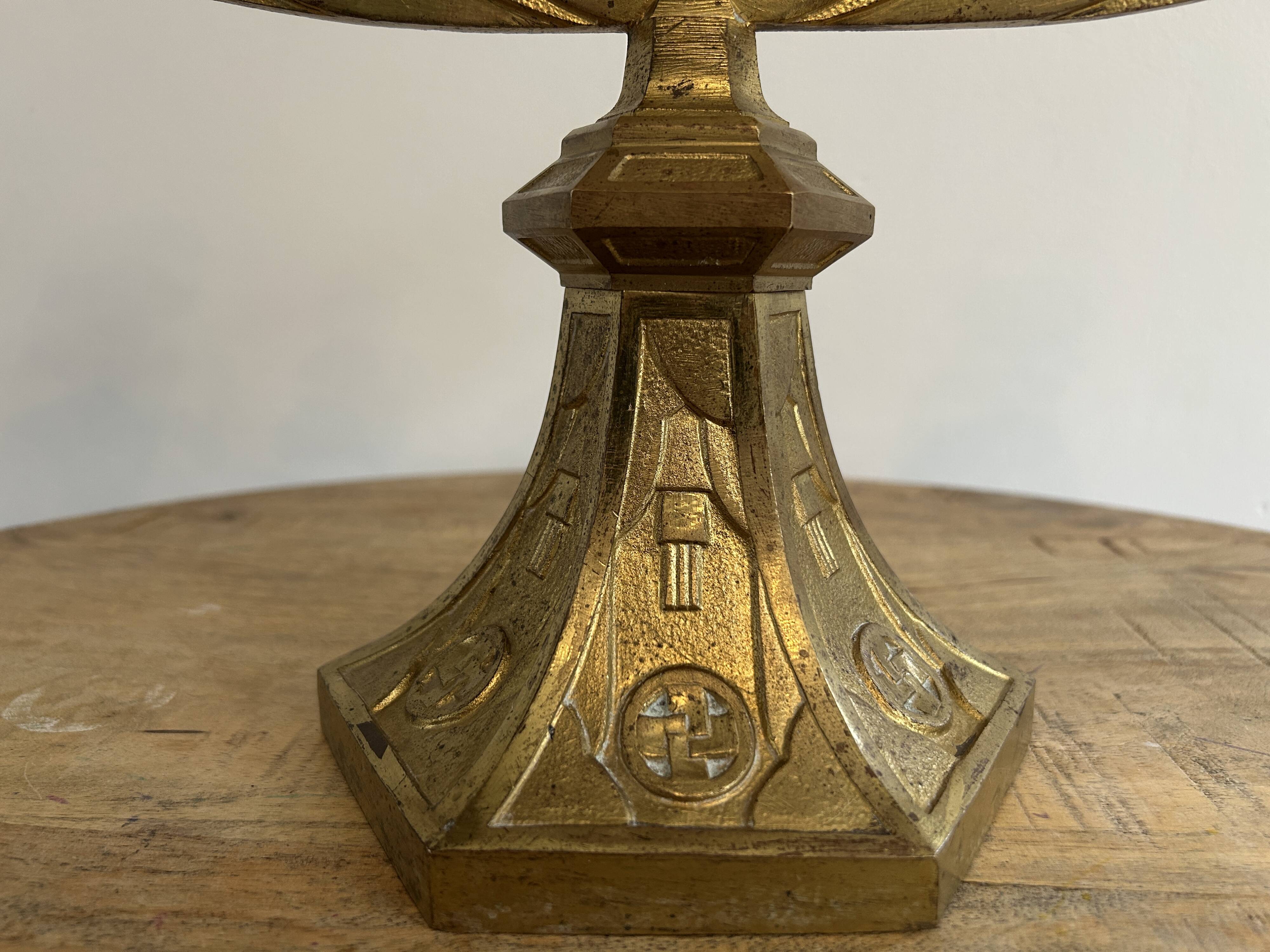 Paire de candélabres en bronze doré d'époque ART DECO