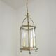 French vintage silver finished brass cylindrical glass 2 light hall lantern 3929