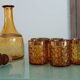 Vintage Bormioli Rocco service – carafe and 5 amber glasses