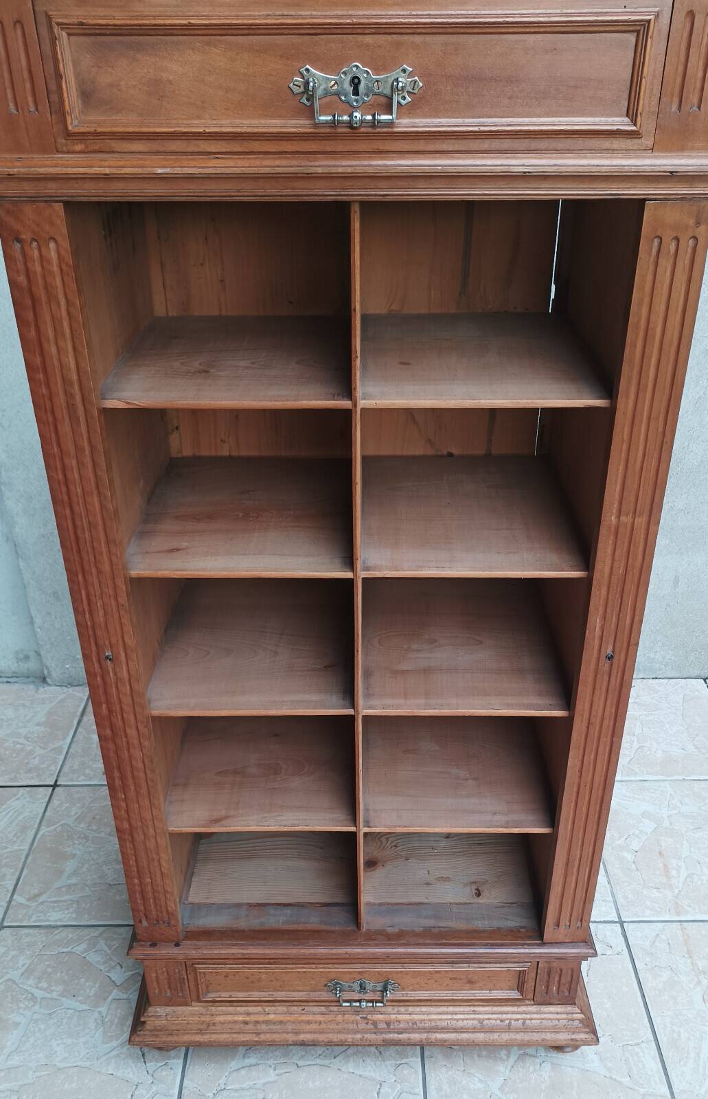 Walnut cabinet stamped BRUN.G.
