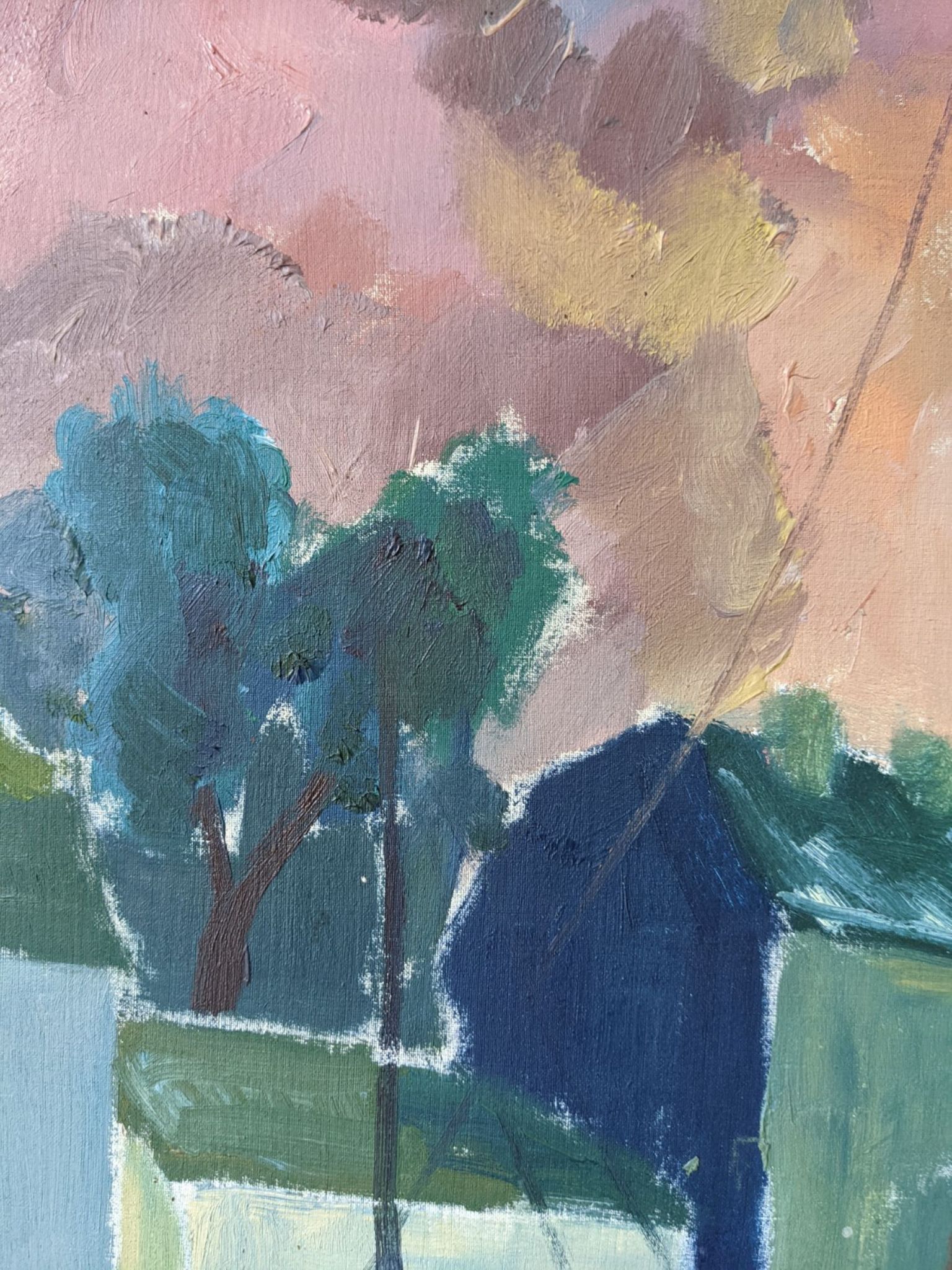 1954 swedish vintage coastal oil painting