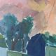 1954 swedish vintage coastal oil painting