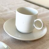 Rosenthal Studio Linie, white cups and saurcers, model DUO, designed by Ambrogio Pozzi