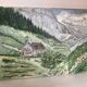 Mountain landscape painting oil on canvas signed