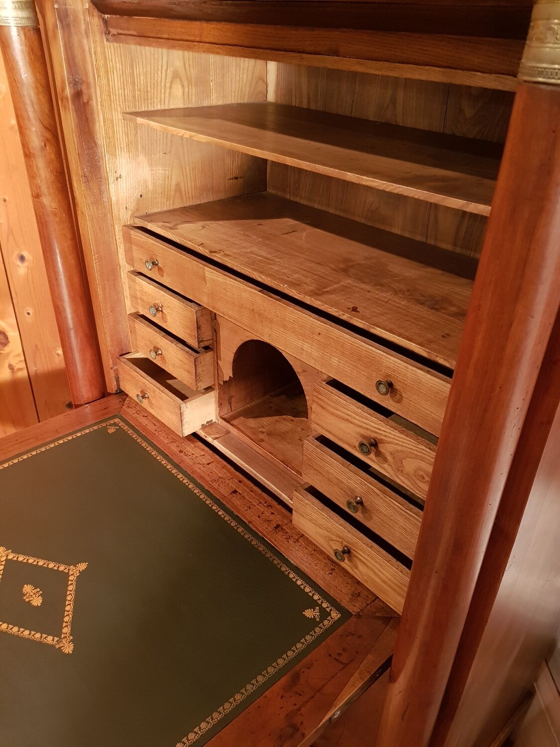 Empire secretary in walnut.