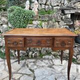 Louis XV style carved solid oak writing table, 19th century
