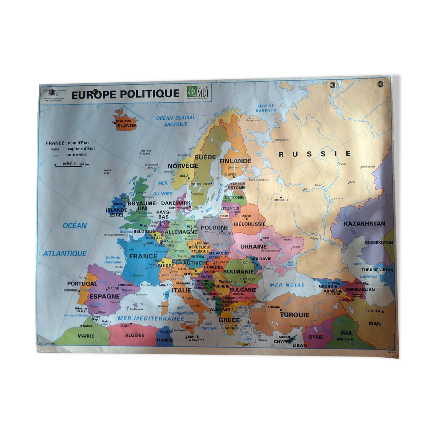 School map post vintage Europe edition MDI poster