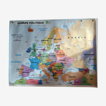 Carte scolaire poster vintage Europe édition MDI  Affiche