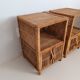 Paire de chevets en rotin vintage