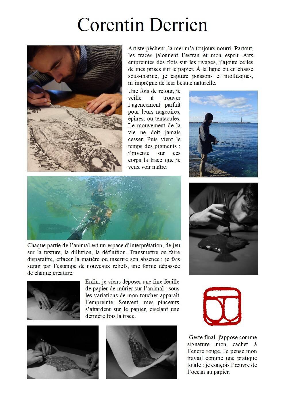 Framed art print, "Print of a bar" (gyotaku)