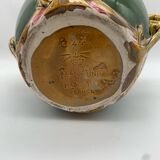 Cache pot art nouveau en barbotine, Onnaing, France 1900