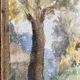 Tableau Aquarelle "La cabane dans le jardin" fin XIX° siècle