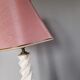 Twisted lamp foot in white marble and brass, square base - 1950's