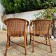 Paire de fauteuils rotin vintage 1960