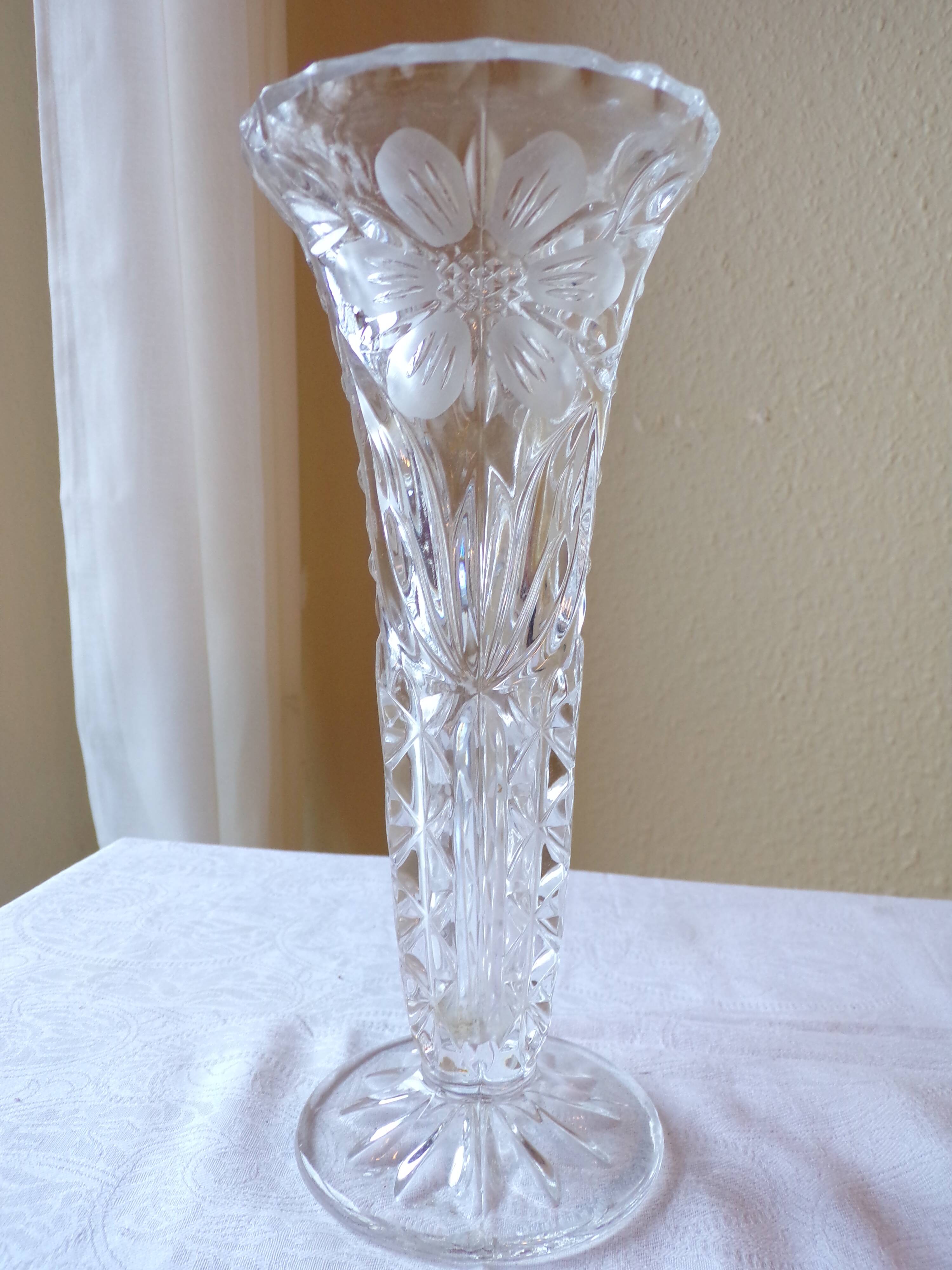Carved glass vase