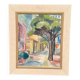Huile sur toile originale suédoise – « Rue urbaine » par Ingrid Hedman Koppang