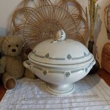 Antique iron earthenware soup tureen from Castres