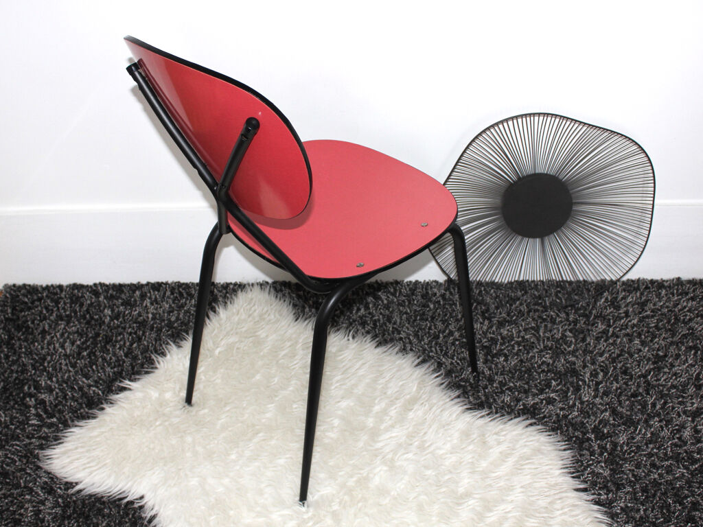 Red formica chair from the 1960s