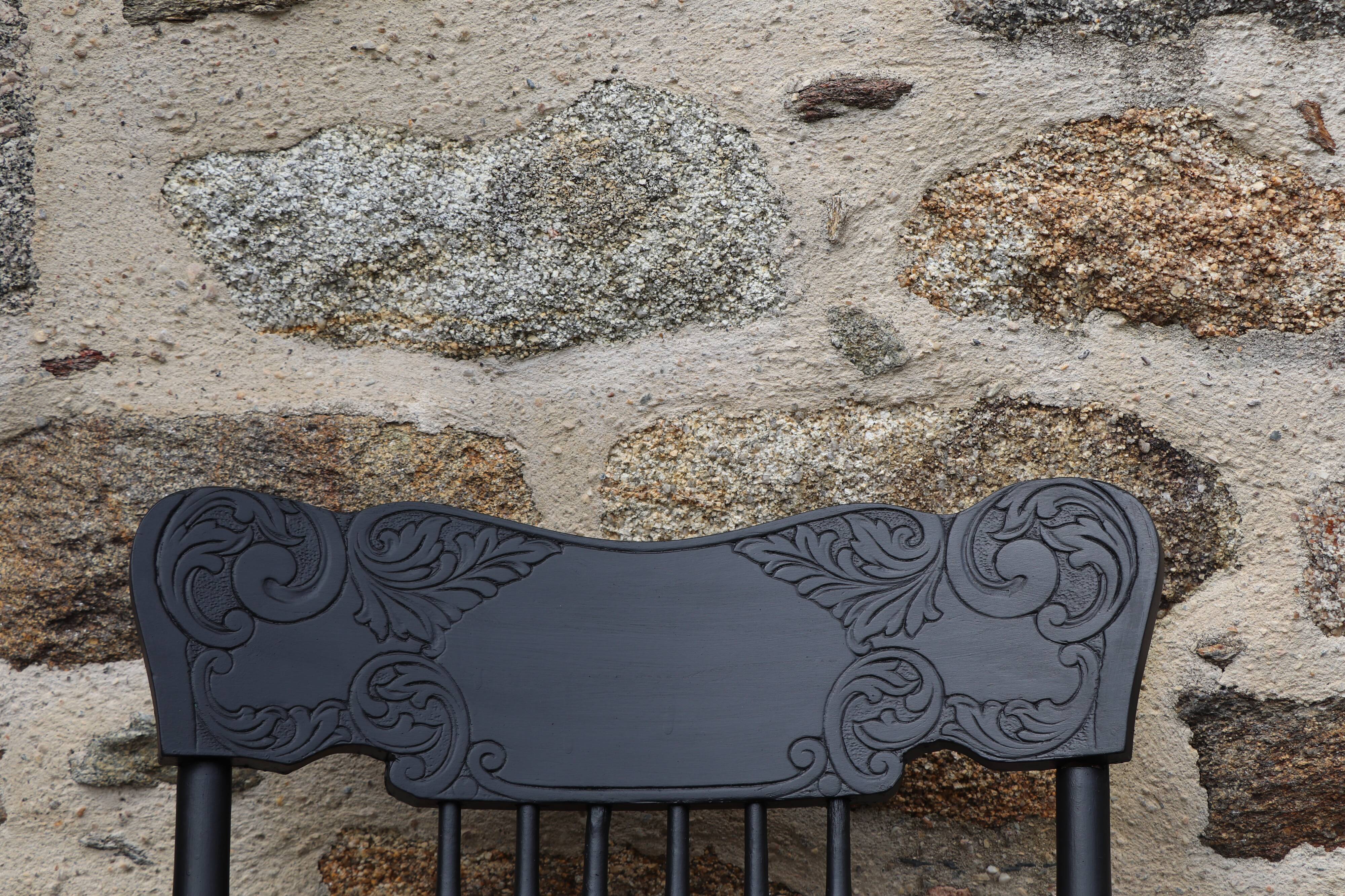 American rocking-chair repainted in black