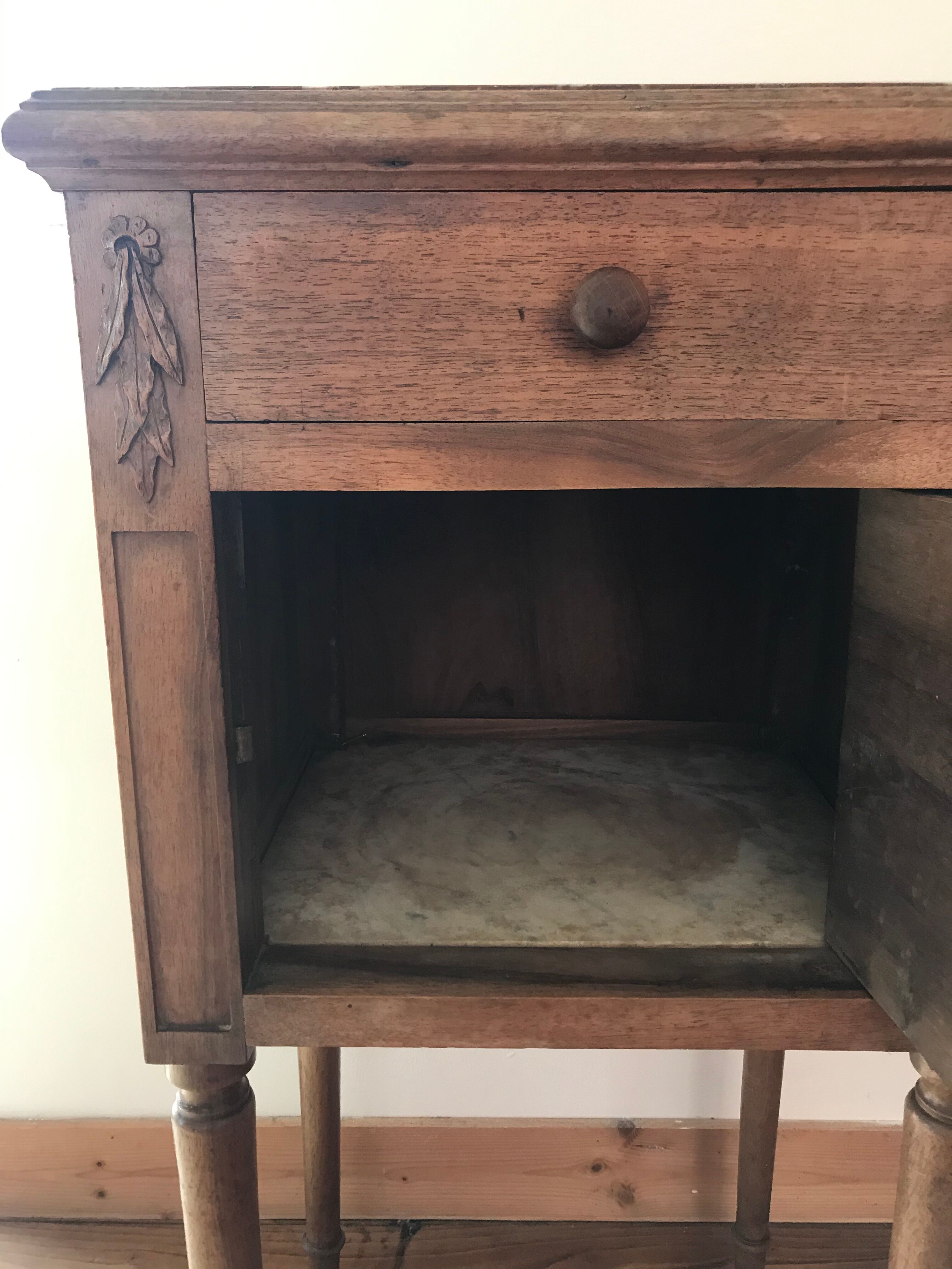 Old marble bedside table
