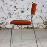 Vintage orange velvet chair, 1970
