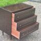 Vintage 3-drawer chest of drawers in dark varnished mahogany and brass from the 1960s
