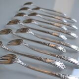 12 silver-plated oyster forks sfam goldsmith