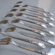 12 fourchettes à huitre métal argenté orfèvre sfam