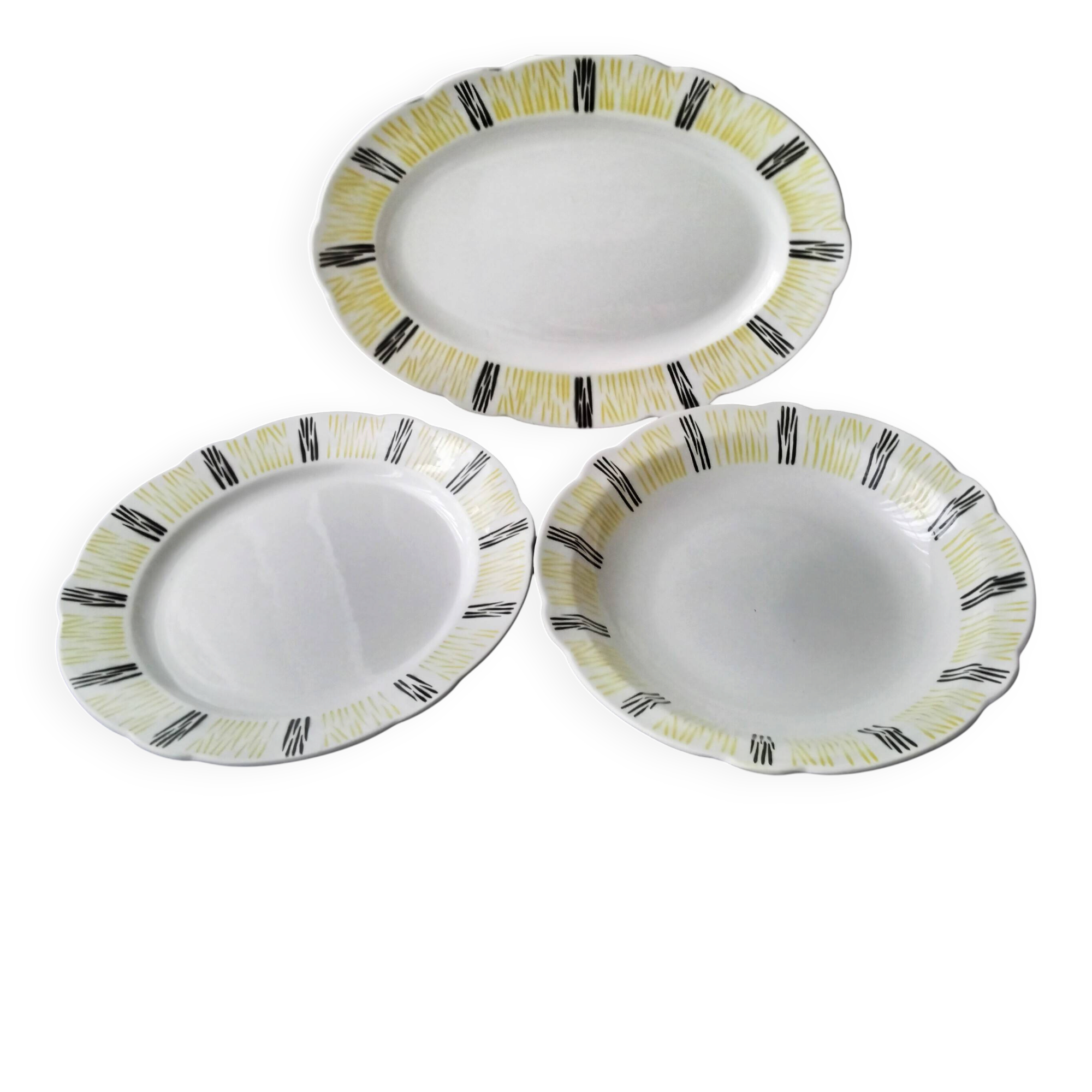 Set of 3 Badonviller ceramic dishes Vintage