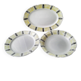 Set of 3 Badonviller ceramic dishes Vintage