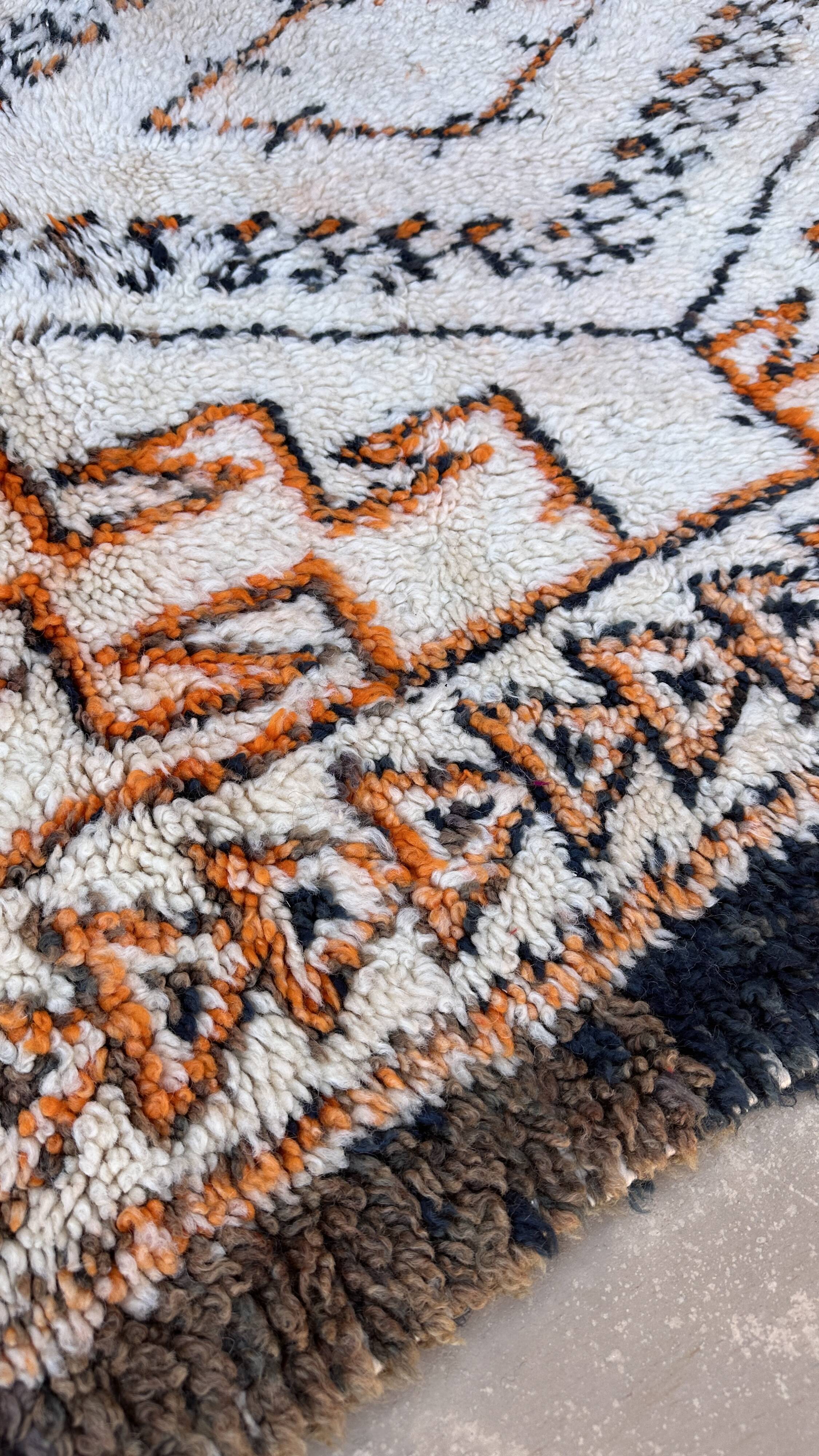 Beni Ourain Moroccan rug white - 190 x 338 cm