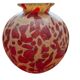 Red and brown glass ball vase, France 1930