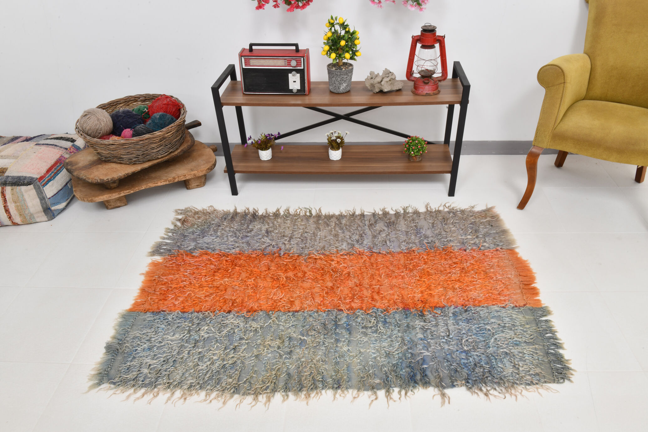 Handmade wool kilim rug 104x155cm