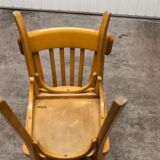 Pair of chairs bistro Baumann 1970s honey color