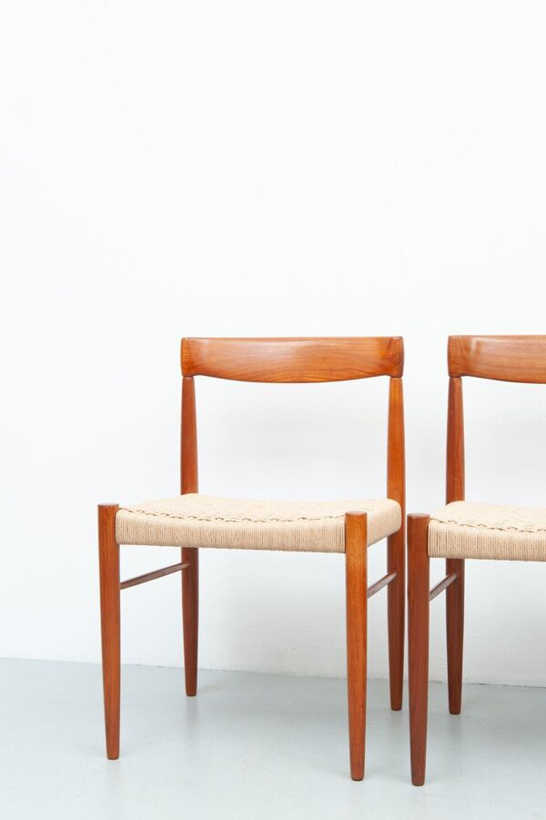 Chaises de salle à manger en teck vintage par Henry Walter Klein pour Bramin, années 1960, ensemble de 4.