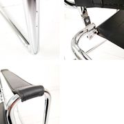 Wassily Style Lounge Chair Chrome Black Faux Leather Breuer Bauhaus Design