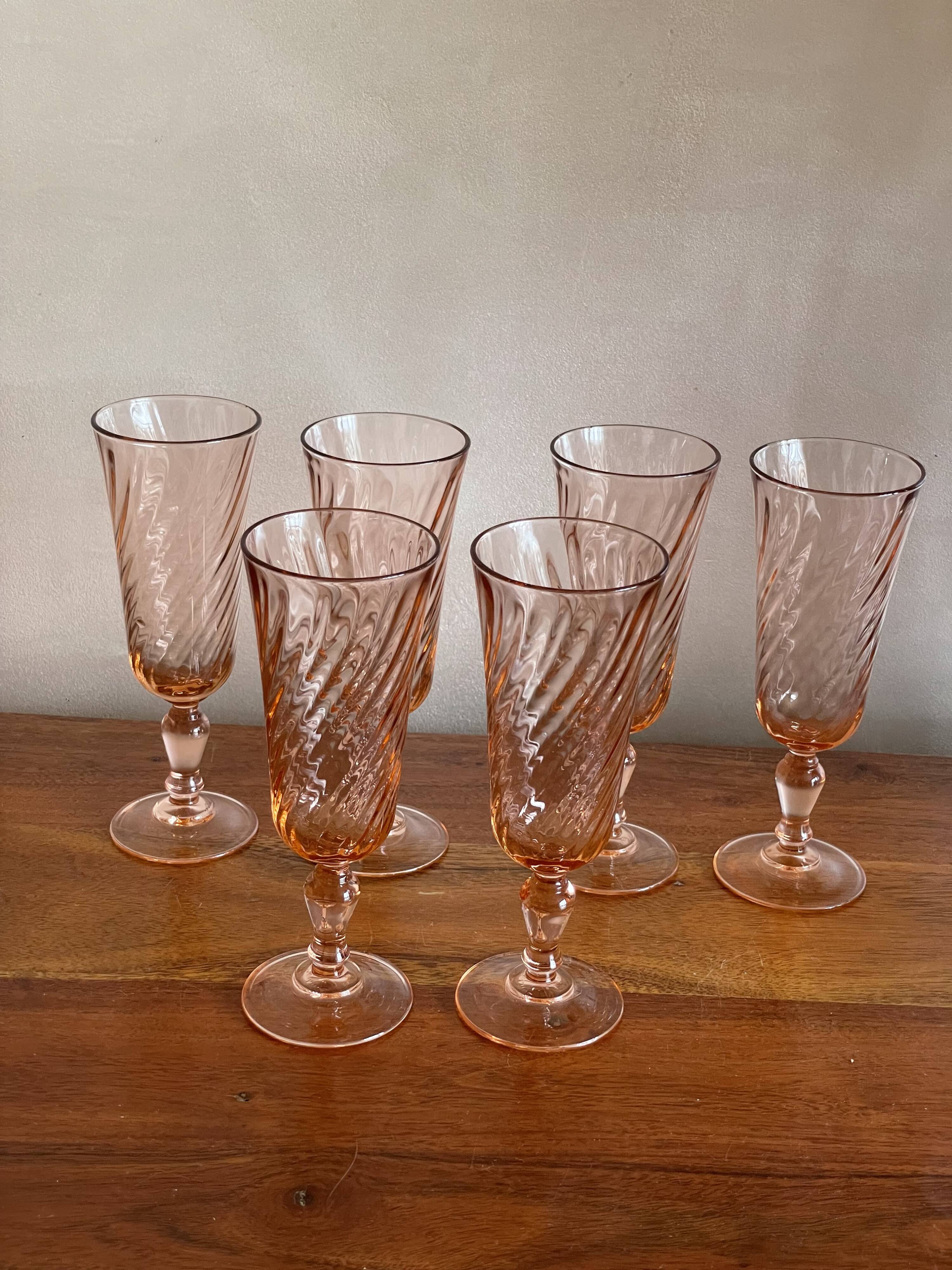 6 Rosaline champagne glasses