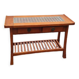 Asian mahogany console