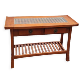 Console asiatique acajou