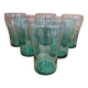 Lot de 6 verres en verre vert 1970