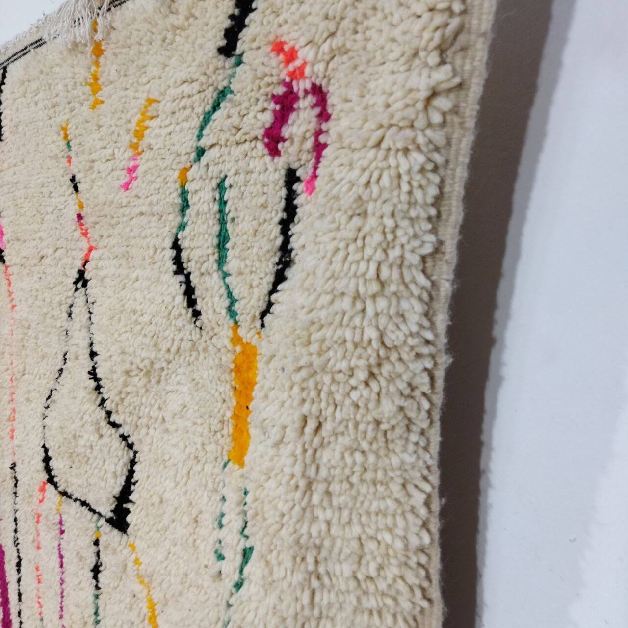Handmade wool Berber rug 290x190 cm