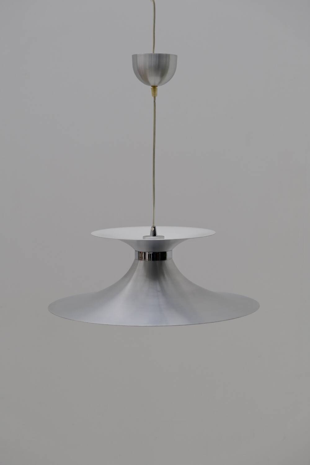 Scandinavian chandelier by MARKSLÖJD in aluminum and opaline, Sweden 1970